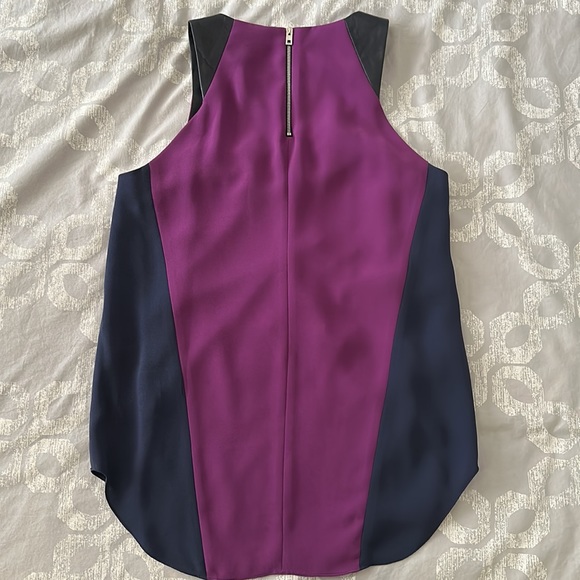 rag & bone top - leather & colorblock detail. - Picture 4 of 6